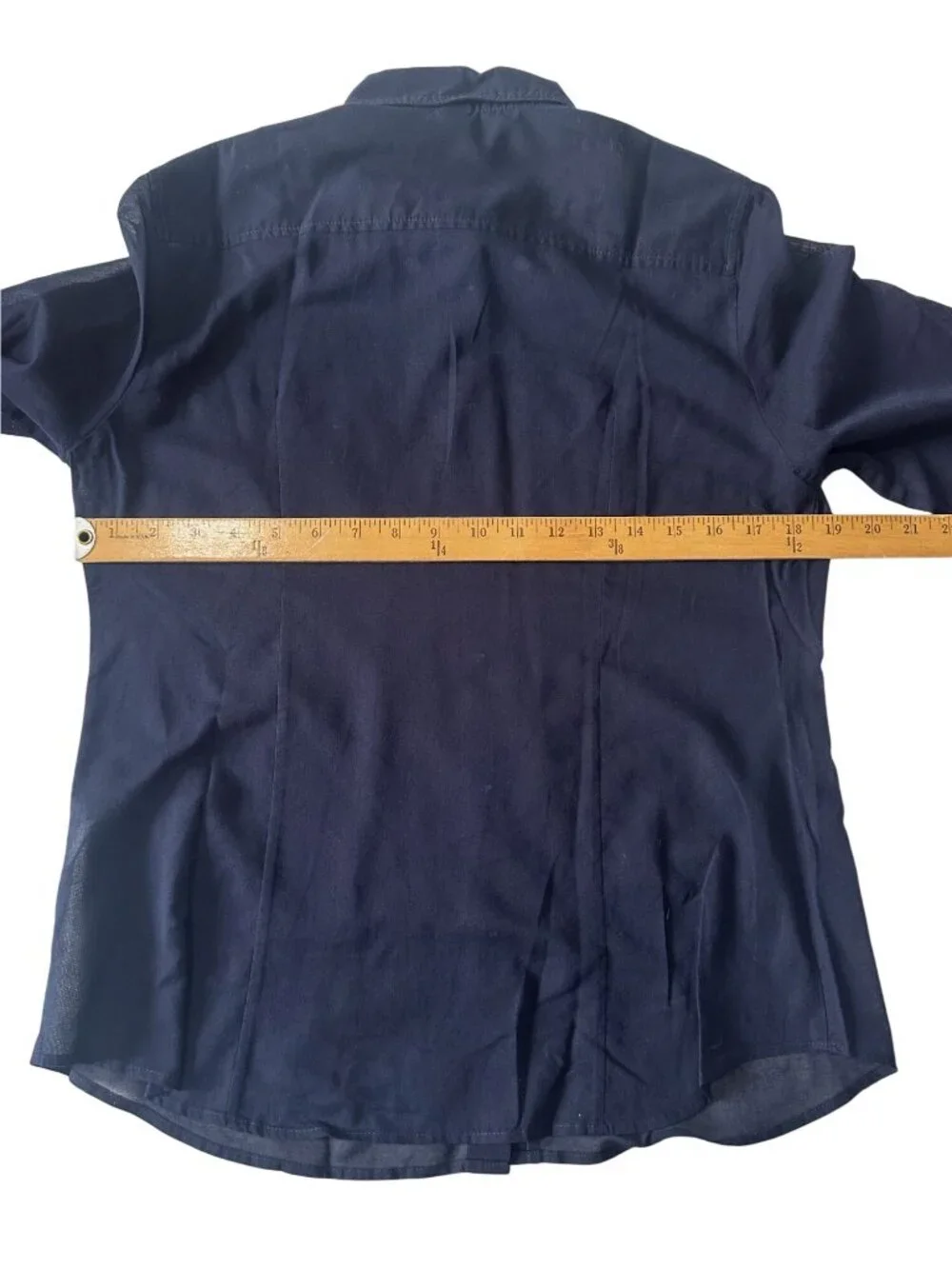 J.Crew Vintage Navy Cotton Utility Shirt Roll Tab Sleeves Petite Large